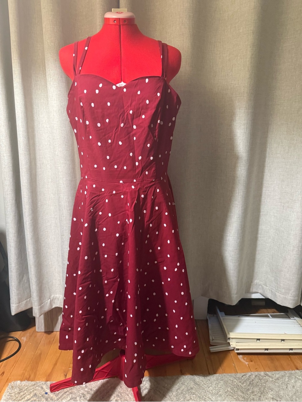Gown Town Women’s Red Polka Dot Sundress XL